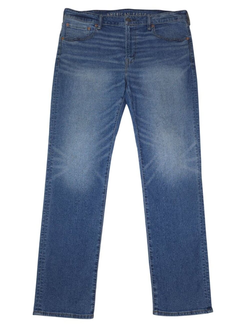 American Eagle Mens Airflex+ Original Straight Jeans 38x34 Medium Wash Stretch